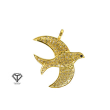 Load image into Gallery viewer, Pave Diamond Bird Pendant, 925 Sterling Silver, Diamond Findings, Pave Diamond Jewelry
