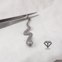 Load image into Gallery viewer, Pave Diamond Snake Pendant, 925 Sterling Silver Snake Charm Pendant, Jewelry Findings, Handmade Jewelry
