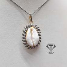 Load image into Gallery viewer, Pave Diamond Sea Shell Pendant, 925 Sterling Silver Sea Shell Pendant, Jewelry Findings, Handmade Jewelry
