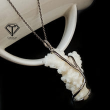 Load image into Gallery viewer, Pave Unique Sea Shell Pendant, 925 Sterling Silver, Pave Diamond Jewelry, Handmade Jewelry
