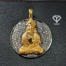 Load image into Gallery viewer, Pave Diamond Buddha Pendant, 925 Sterling Silver Buddha Charm Pendant, Jewelry Findings, Handmade Jewelry
