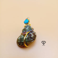 Load image into Gallery viewer, Pave Unique Sea Shell Pendant, 925 Sterling Silver, Pave Diamond Jewelry, Handmade Jewelry
