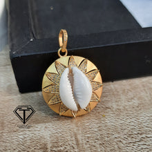 Load image into Gallery viewer, Cowrie Pendant, Pave Diamond Sea Shell Pendant, Handmade Jewelry
