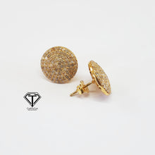 Load image into Gallery viewer, Pave Round Disc Stud Earrings, Pave Diamond Minimalist Studs, Jewelry Findings, Handmade Jewelry
