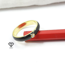 Load image into Gallery viewer, Enamel Ring, Beautiful Minimalist Enamel Ring With Choker Cut Diamond
