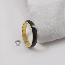 Load image into Gallery viewer, Enamel Ring, Beautiful Minimalist Enamel Ring With Choker Cut Diamond
