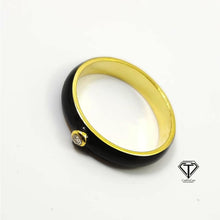 Load image into Gallery viewer, Enamel Ring, Beautiful Minimalist Enamel Ring With Choker Cut Diamond
