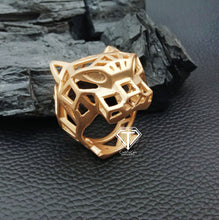 Load image into Gallery viewer, Tiger Ring, Sterling Silver, Men&#39;s Tigers Head Ring, Animal Ring - CraftToCart
