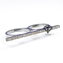 Load image into Gallery viewer, Pave Diamond Two Finger Ring - CraftToCart
