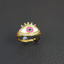 Load image into Gallery viewer, Evil Eye Enamel Ring, Beautiful Eye Enamel Ring - CraftToCart
