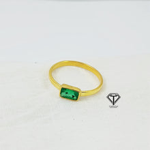 Load image into Gallery viewer, Sterling Silver Emerald Ring, Minimalist Silver Ring, 925 Sterling Silver Ring
