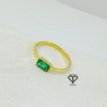 Load image into Gallery viewer, Sterling Silver Emerald Ring, Minimalist Silver Ring, 925 Sterling Silver Ring
