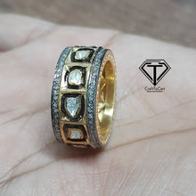 Load image into Gallery viewer, Pave Diamond Unique Style Ring, Beautiful Rosecut Diamond Ring, Pave Diamond Jewelry
