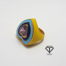 Load image into Gallery viewer, Enamel Heart Ring, Beautiful Minimalist Enamel Ring
