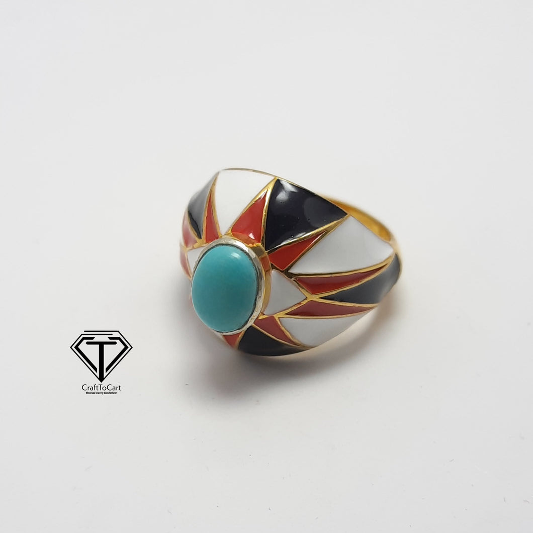 Enamel Ring, Beautiful Minimalist Enamel Ring