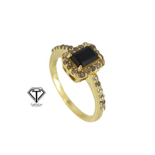 Load image into Gallery viewer, Pave Diamond Black Onyx Ring, 925 Sterling Silver Handmade Rings, Women Diamond Ring Jewelry
