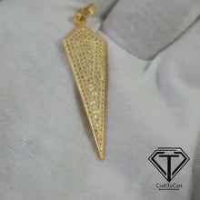 Load and play video in Gallery viewer, Pave Diamond Arrowhead Pendant, Diamond Findings
