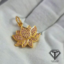 Load and play video in Gallery viewer, Pave Lotus Flower Charm, Pave Ruby Charms
